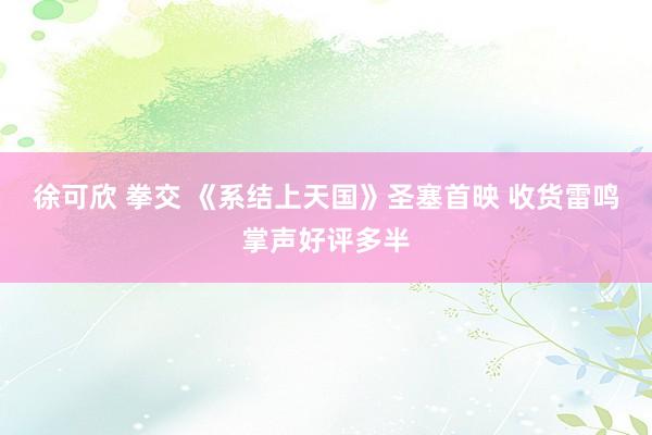 徐可欣 拳交 《系结上天国》圣塞首映 收货雷鸣掌声好评多半