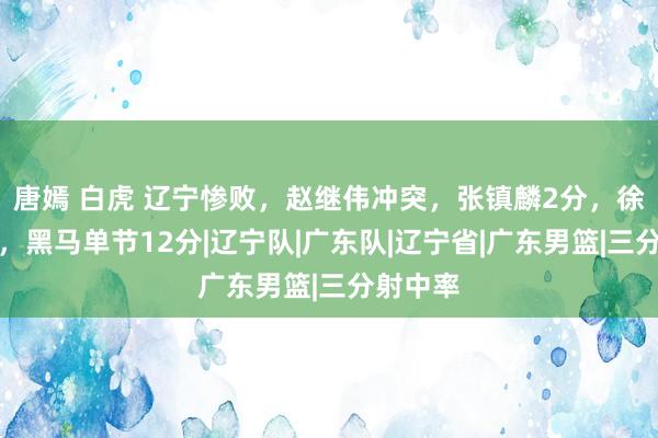 唐嫣 白虎 辽宁惨败，赵继伟冲突，张镇麟2分，徐杰高效，黑马单节12分|辽宁队|广东队|辽宁省|广东男篮|三分射中率