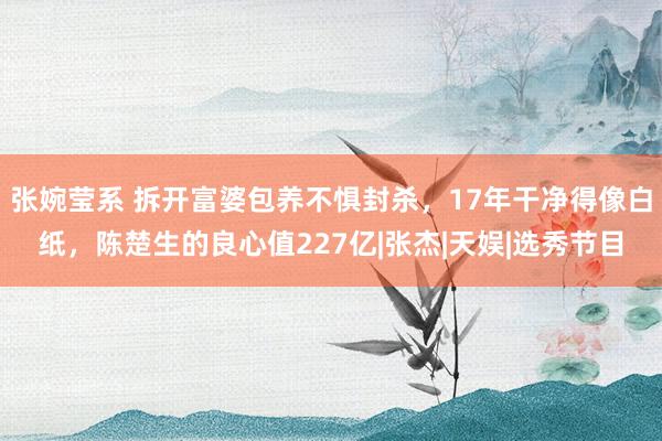 张婉莹系 拆开富婆包养不惧封杀，17年干净得像白纸，陈楚生的良心值227亿|张杰|天娱|选秀节目