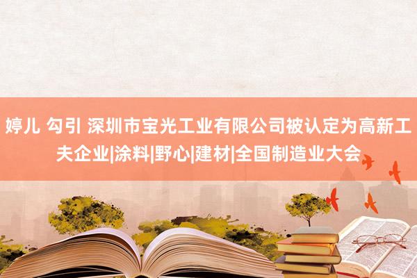 婷儿 勾引 深圳市宝光工业有限公司被认定为高新工夫企业|涂料|野心|建材|全国制造业大会