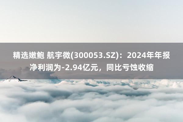 精选嫩鲍 航宇微(300053.SZ)：2024年年报净利润为-2.94亿元，同比亏蚀收缩